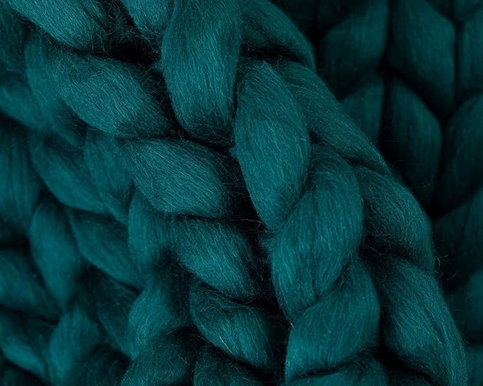 Knitted Throw Blanket for Sofa,Handmade Knit Chunky Blanket Throw Sofa Throw for Gift Sofa Bed,Chunky Knit Blanket(Dark Green 40"x60")-Ruum Studio Home