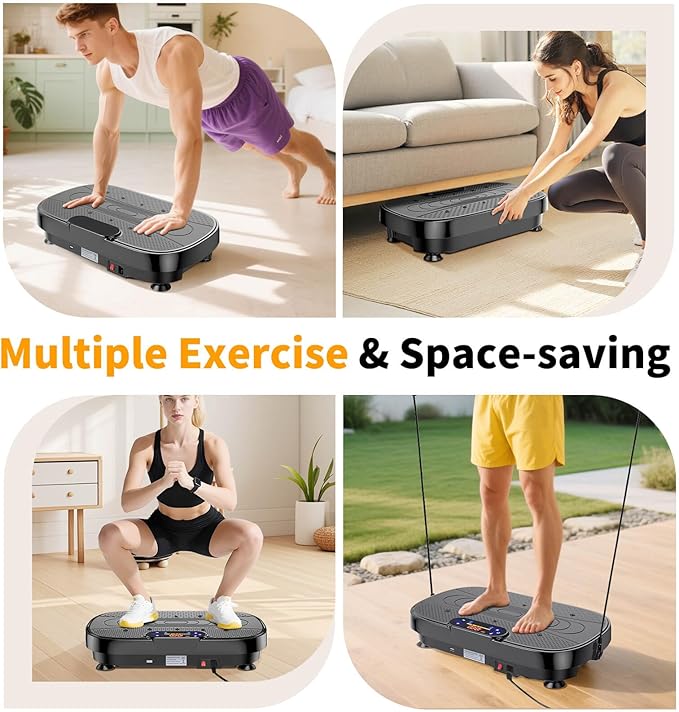 Vibration Plate Exercise Machine, Vibrating Plate Machine with Bluetooth for Lymphatic Drainage, Vibration Platform for Women Men Full Body Weight Loss-Ruum Studio Home