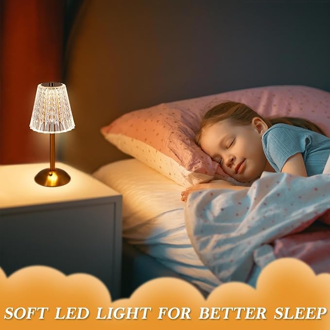Liliful 6 Pcs LED Portable Cordless Table Lamp Touch Battery Operated Rechargeable Desk Lamp 3 Color Dimmable for Bedroom Living Room Dining (Classic Style,Gold)-Ruum Studio Home