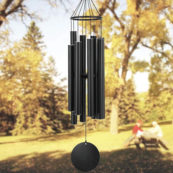 ASTARIN Large Wind Chimes for Outside(38 inch), Sympathy Wind Chimes Outdoor Clearance with 8 Aluminum Tuned Black Tubes, Memorial Wind Chimes Gift Decoration for Home, Garden,Patio,Backyard.-Ruum Studio Home
