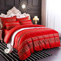 ABREEZE King Duvet Covers, Bohemian Retro Bedding Set, Coloful Mandala Down Comforter Cover, Boho Floral Style Quilt Cover, 100% Brushed Cotton, 1 Duvet Cover and 2 Pillow Shams,Red-Ruum Studio Home
