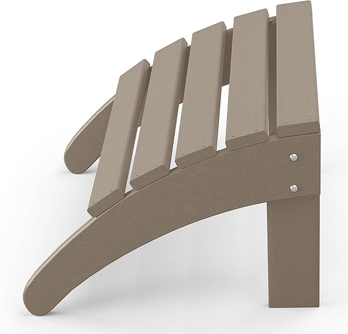 WestinTrends Outdoor Ottoman, Patio Adirondack Ottoman Foot Rest, All Weather Poly Lumber Folding Foot Stool for Adirondack Chair, Widely Used for Outside Porch Pool Lawn Backyard, Weathered Wood-Ruum Studio Home
