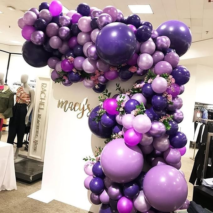 130pcs Purple Balloons Different Sizes 18" 12" 10" 5" Party Latex Balloons for Birthday Baby Shower Halloween Wedding Valentine's Day Party Bachelorette Decorations-Ruum Studio Home
