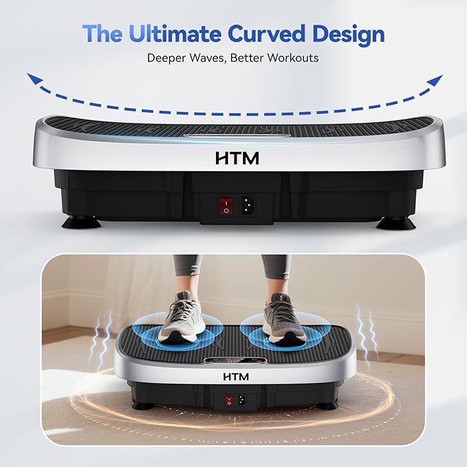 Vibration Plate Exercise Machine - 330lbs Weight Capacity, 120 Speed Levels, 5 Program Modes - Full Body Workout for Home Fitness, Toning & Wellness, LED Display, Low Noise Motor-Ruum Studio Home