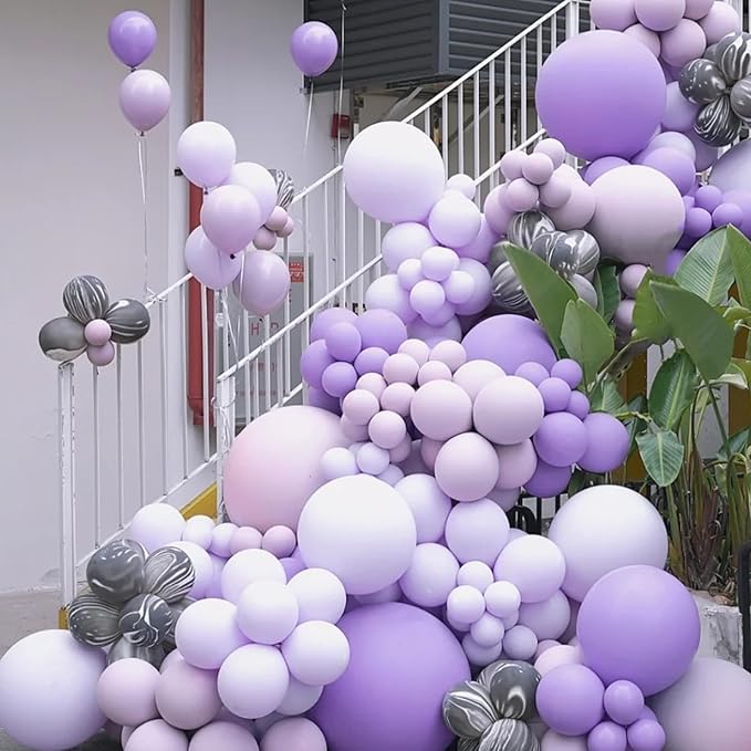 130pcs Pastel Purple Balloons Different Sizes 18" 12" 10" 5" Light Purple Latex Balloon Garland Arch Kit for Birthday Baby Shower Graduation Wedding Gender Reveal Party Decorations-Ruum Studio Home