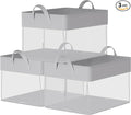 SONGMICS Storage Bins Set of 3, Medium Fabric Storage Baskets, Foldable Organizer with Transparent Nylon Mesh, 15.7 x 11.8 x 9.8 Inches, Handles, for Bedroom, Living Room, Dove Gray URFB940G01-Ruum Studio Home