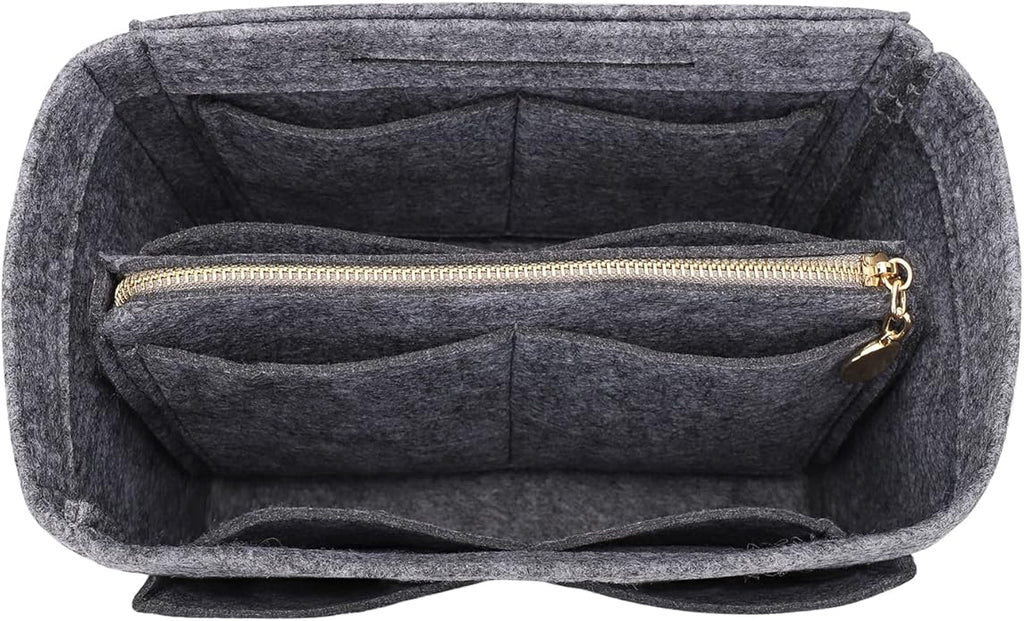 LEXSION Felt Purse Bag Organizer Insert with zipper Bag Tote Shaper Fit Speedy Neverful PM MM-Ruum Studio Home