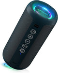 Ortizan Portable Bluetooth Speaker: IPX7 Waterproof, 24W Loud Sound, Deep Bass, Bluetooth 5.3, LED Lights, Wireless Stereo Pairing, 30H Playtime, for Home/Outdoor/Party/Beach, Birthday Gift (Blue)-Ruum Studio Home