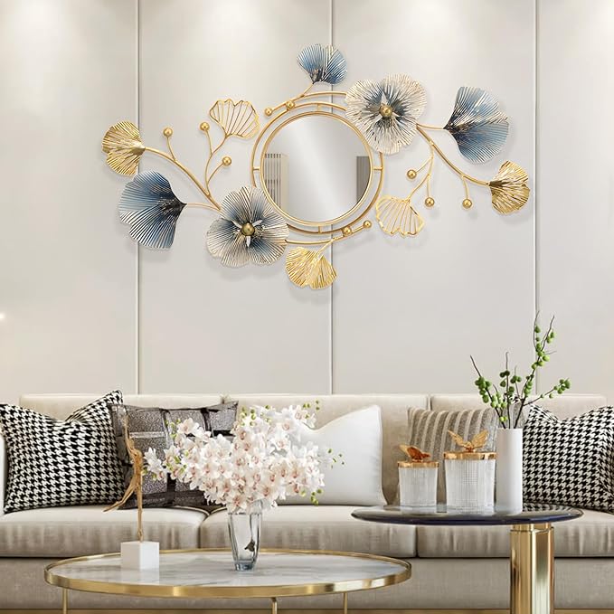 Lucky Monet Wall Art Decor Large Metal Wall Art Modern Geometric Circular Decor Wall Sculptures Wall Hanging Decoration for Living Room Dinning Room Bedroom Entryway Kitchen (Style 3)-Ruum Studio Home