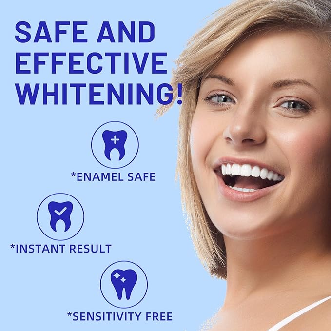 Teeth Whitening Strips for Teeth Sensitive, Non-Slip Enamel-Safe Strips, Professional and Safe Teeth whitening Strips, for Smoking/Coffee/Soda/Wine Stain, 14 Treatments 28 Strips (Mint)-Ruum Studio Home