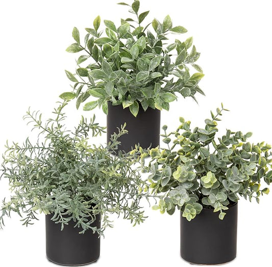 3 Pack Small Fake Plants for Shelf Decor Accents with Ceramic Pot Artificial Potted Plants for Rustic Farmhouse Decor Faux Plants Indoor Fake Potted Plants Artificial for Home Office Bookshelf Decor-Ruum Studio Home