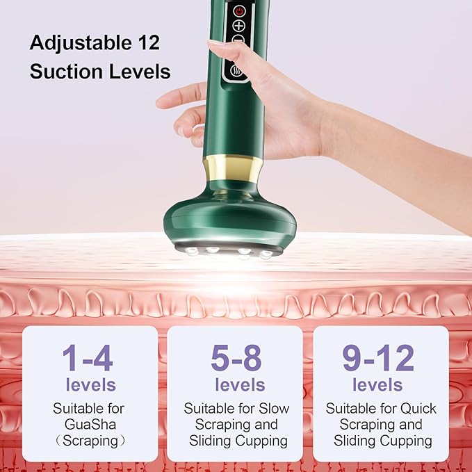 Electric Handheld Cellulite Massager with 12 Suction Modes, Lymphatic Drainage Massager, Cellulite Remover Tool for Legs, Belly, Thighs, Arms, Butt- Christmas,Gifts for Her Women (Green)-Ruum Studio Home