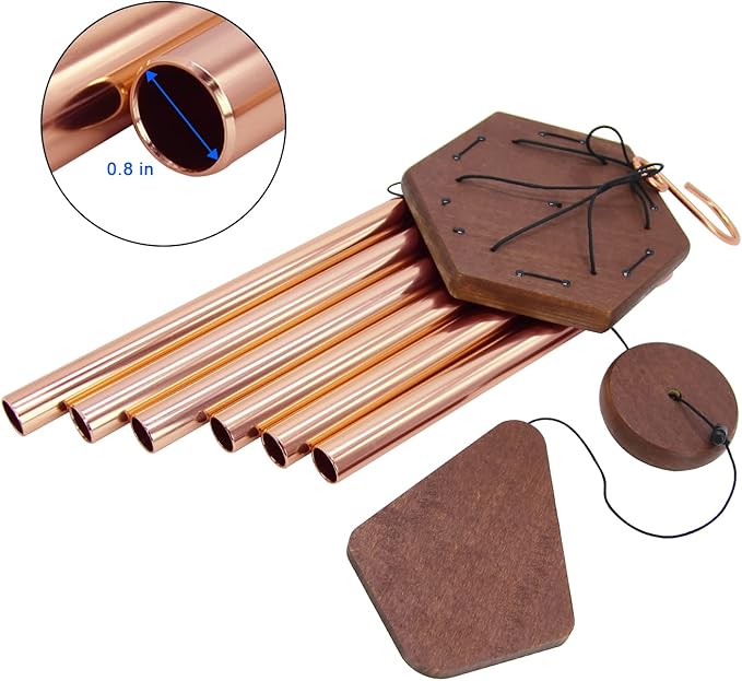 Memorial Wind Chimes for Outside, Wind Chime Outdoor Deep Tone, Sympathy Wind-Chime Personalized with 6 Tuned Tubes, Elegant Chime for Garden Patio Balcony and Home Gold-Ruum Studio Home