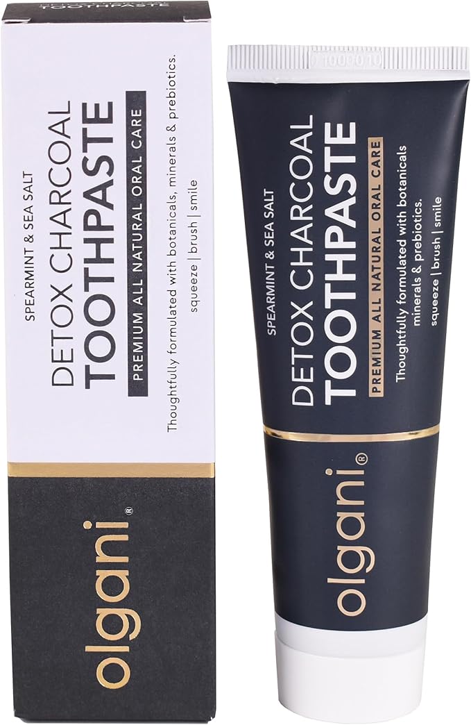 | Detox Charcoal Toothpaste | Natural Whitening Formula with Activated Charcoal | Gentle Whitening Toothpaste | Freshens Breath | Gum Health | Fluoride-Free | Safe for Kids | 2.53 Fl.Oz-Ruum Studio Home
