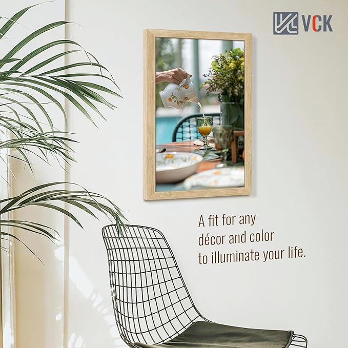 VCK 14x24 Oak Wood Frame for Picture, Natural Solid Wood Photo Frames 3 Pack, Wall Gallery Frame-Ruum Studio Home