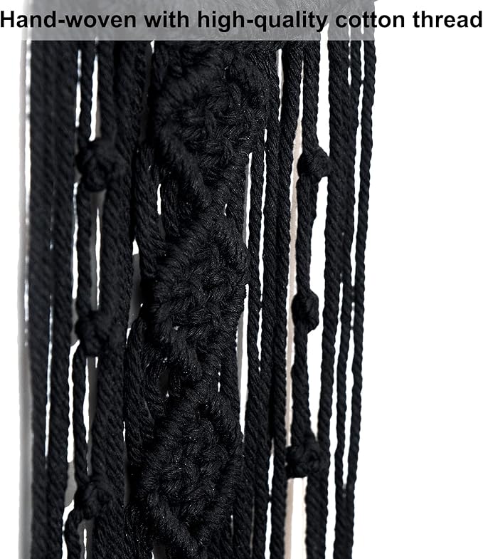 MOONFLY Black Moon Dream Catcher with Handmade Crystal Stone Design Woven Cotton Dream Catchers Boho Macrame Wall Hanging Home Decoration Ornament Craft Gift (Black Crystal Stone Moon)-Ruum Studio Home