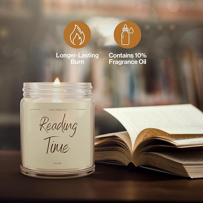 1OAK Vanilla Soy Candles - Reading Candle - Gifts for Readers - Cool Gifts for Book Lovers Women - Book Themed-Ruum Studio Home