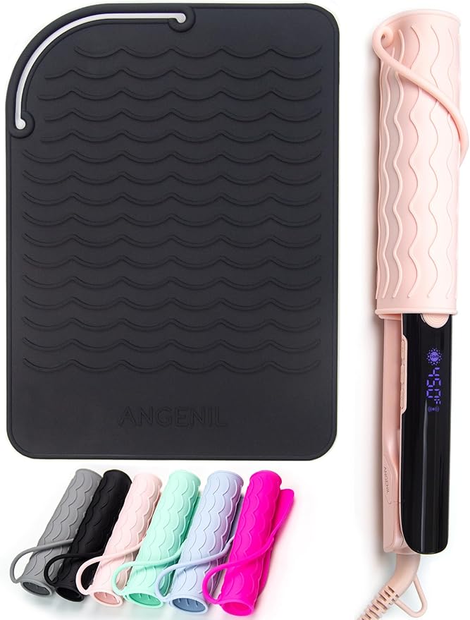 ANGENIL Heat Resistant Mat for Curling Irons, Hair Straighteners, and Flat Irons - Silicone Counter Pad and Travel Case for Hair Styling Tools-Ruum Studio Home