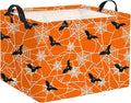 HIYAGON Rectangular Halloween Basket for Boys and Girls Kids Trick or Treat Pumpkin Basket for Halloween Parties Cute Storage Bin Organizer Box Room Decor(Bat spider web)-Ruum Studio Home