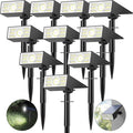 Solar Spot Lights Outdoor, 10 Pack Outdoor Solar Lights for Yard Waterproof, 4 Lighting Modes Solar Landscape Spotlights, Auto On/Off Solar Powered Flood Lights Garden Pathway (Cool White)-Ruum Studio Home