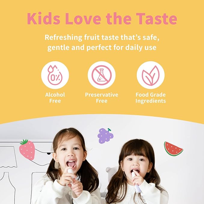 Mouth Spray for Kids, Toddler Toothpaste Helper, Fluoride Free Baby Toothpaste Cavity Protection, Oral Care with Natural P113+ Antibacterial Peptide - for Newborns to Age 6 (Watermelon)-Ruum Studio Home