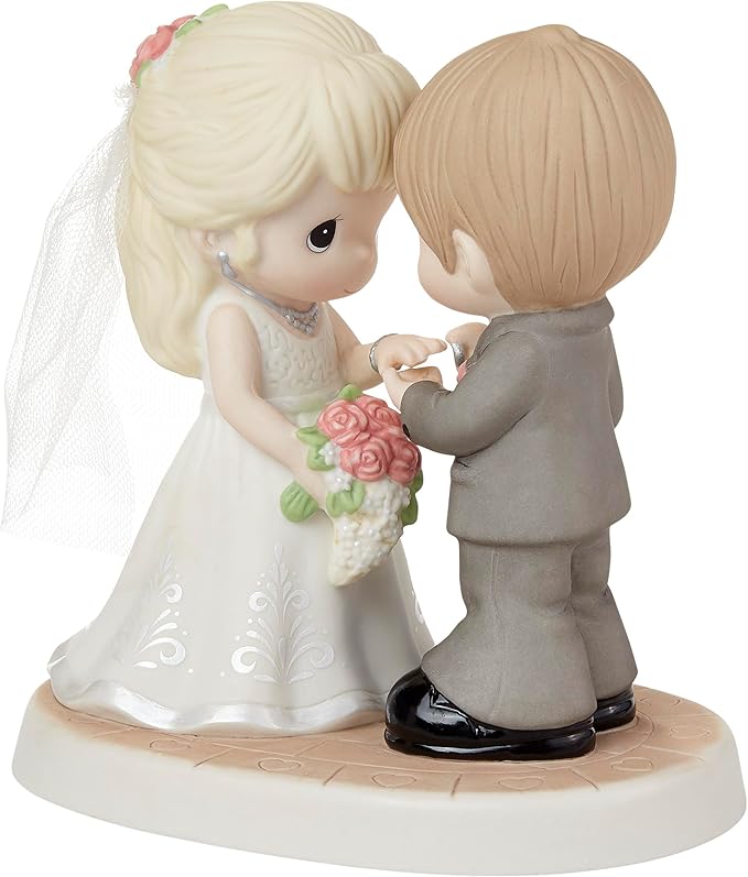 Precious Moments 222009 with This Ring, I Thee Wed Bisque Porcelain/Fabric Figurine-Ruum Studio Home