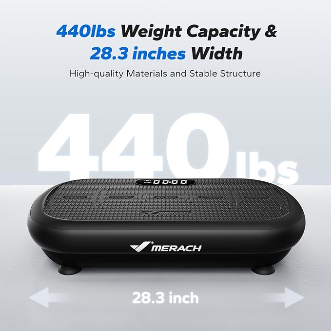 MERACH Vibration Plate Exercise Machine, Vibration Plate 440 Lbs Capacity, Bluetooth and Silicone Pedal, Stimulate Deep Fat, Vibration Plate for Lymphatic Drainage, Vibrating for Weight Loss-Ruum Studio Home