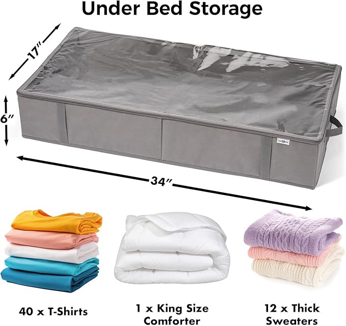 Closet Organizers and Storage - Maximize Space with Under Bed Storage Containers & Clothes Storage - Ideal Closet Organizer, Toy Storage Organizer & Underbed Storage (Black, 2 Pack)-Ruum Studio Home