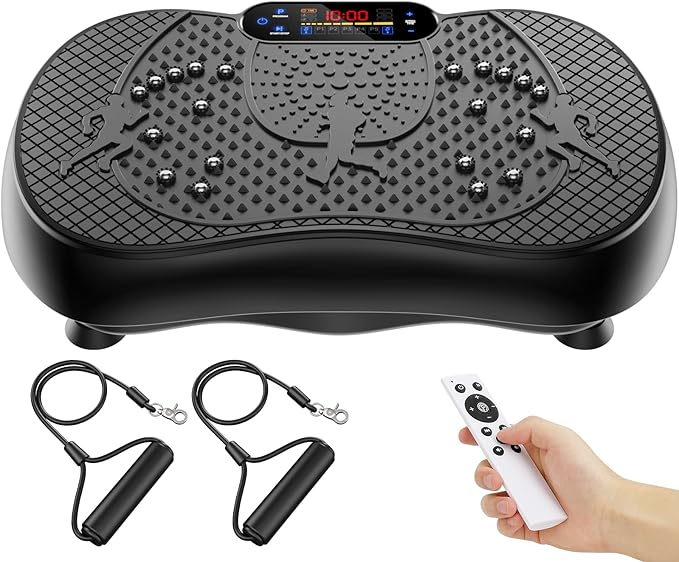 Vibration Plate Exercise Machine, 180 Speed Levels Vibration Plate for Lymphatic Drainage, Whole Body Workout Vibrating Fitness Platform, Effective for Weight Loss, Shaping, Toning & Wellness-Ruum Studio Home