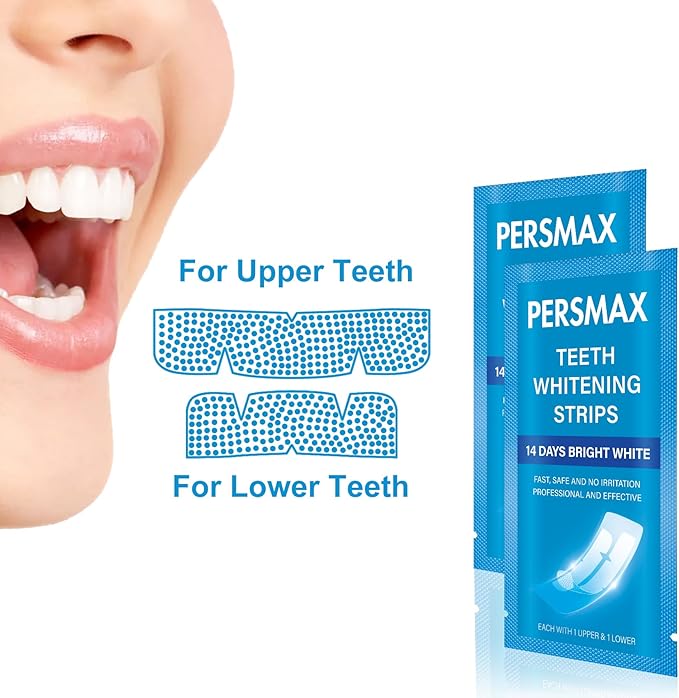 Teeth Whitening Strips for Sensitive Teeth Enamel Safe Whitening Kit No-Slip Remove Coffee Wine Smoking Stains Professional 14 Treatments 28 Strips-Ruum Studio Home
