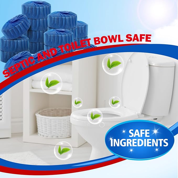 Toilet Bowl Cleaner Tablets 40 PACK, Blue Automatic Toilet Cleaner with Bleach, Using Sustained-Release Technology for Deodorizing & Descaling,Household Toilet Tank Cleaners for Against Tough Stains-Ruum Studio Home