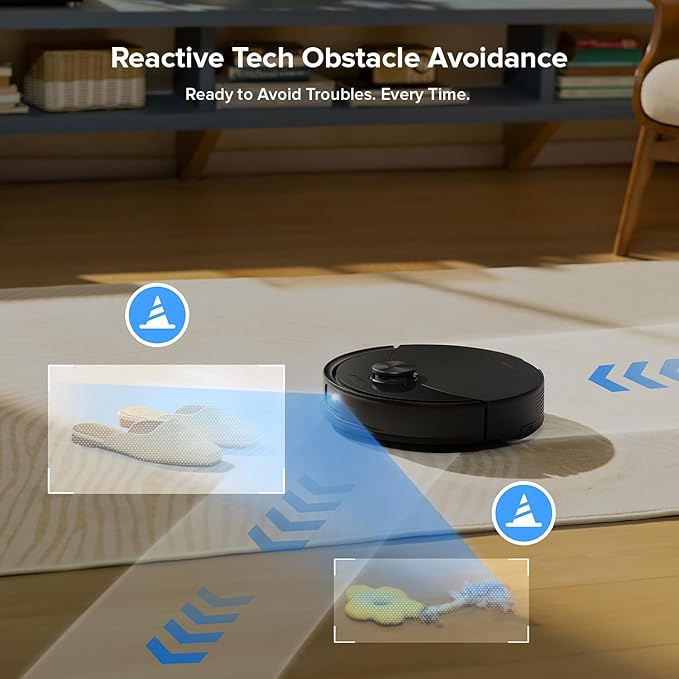 roborock Q10 S5+ Robot Vacuum and Mop with Self-Emptying, 10,000Pa Suction, Upgraded from Q8 max+, Obstacle Avoidance, Sonic Mopping, Dual Anti-Tangle Design, Auto Mop Lifting, Ideal for Pet Hair-Ruum Studio Home