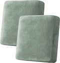 H.VERSAILTEX Velvet Stretch Couch Cushion Cover Plush Cushion Slipcover for Loveseat Cushion Furniture Protector Seat Cushion Sofa Cover (2 Piece Medium Sofa Cushion Covers, Sea Grass)-Ruum Studio Home