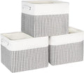 Kntiwiwo Foldable Storage Bin Collapsible Basket 12" x 10" x 9.5" Cube Storage Organizer Bins with Dual Carry Handles for Home Closet Shelves Drawers Organizer, Set of 3, Houndstooth-Ruum Studio Home