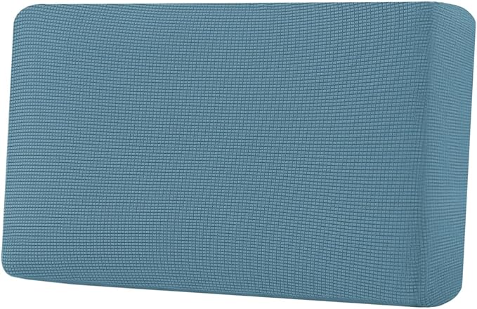 H.VERSAILTEX Super Stretch Individual Seat Cushion Covers Sofa Covers Couch Cushion Covers Slipcover Sets Thick Jacquard Textured Twill Fabric (1 Piece Loveseat Cushion Cover, Storm Blue)-Ruum Studio Home