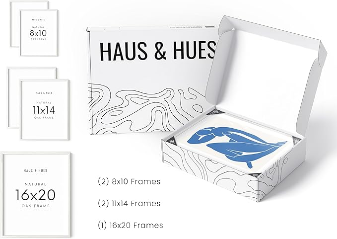 HAUS AND HUES Two 8x10, Two 11x14, One 16x20 - Framed White-Ruum Studio Home