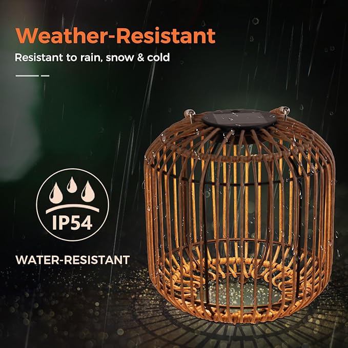 Solar Yard 2-Pack Outdoor Solar Lamp, Water-Resistant Lights for Outside Hanging Lantern Table Lamp Lights Decoration for Garden, Yard, Patio, Porch, Trees, Pathway, Natural-Ruum Studio Home