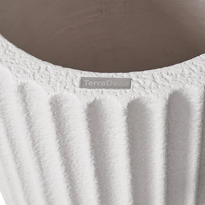 Classic Roman Column Style Planter | 20" Tall | Black & White Options | Ideal for Entrance & Living Room Corner | Durable Fiberglass Composite-Ruum Studio Home
