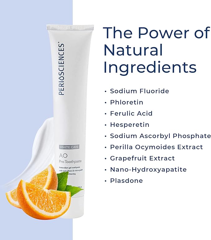 PerioSciences AO Pro Post Whitening Toothpaste with Nano Hydroxyapatite, Remineralizing, 3 fl oz / 90ml-Ruum Studio Home