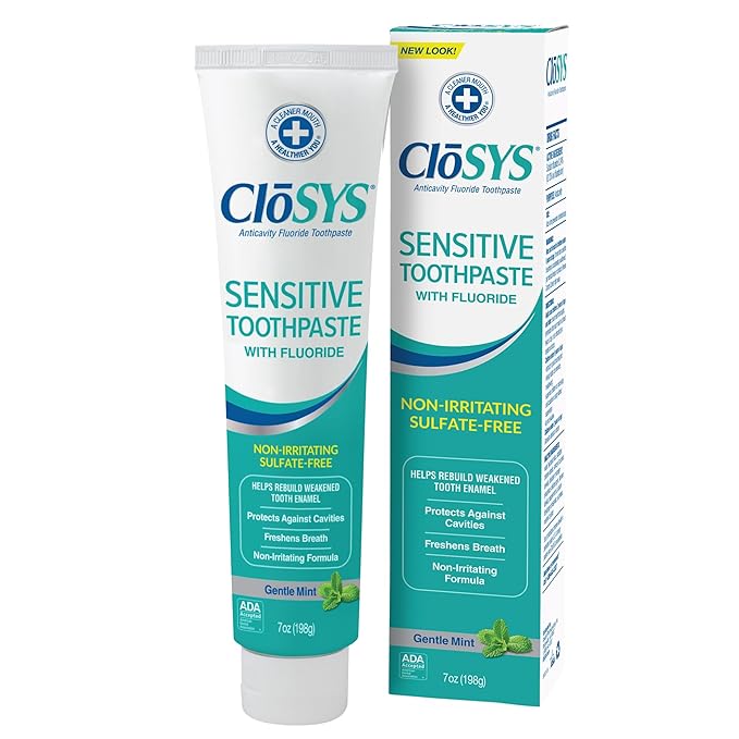 CloSYS Fluoride Toothpaste, 7 Ounce, Gentle Mint, Whitening, Enamel Protection, Sulfate Free-Ruum Studio Home