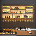 78.7Inch Wall Mounted Wine Rack, 3 Tiers Large Bar Shelves with 21 Glass Holder, Metal Wine Bottle Display Shelf, Modern Iron Liquor Shelf, for Kitchen Dining, Home Bar, Cellar (78.7" W)-Ruum Studio Home
