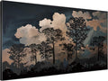 SIGNWIN 46"x72" Extra Large Framed Wall Art Silhouetted Trees at Dusk, Dramatic Forest and Cloudscape for Home Living Room Bedroom Decor (Frame Assembly Required)-Ruum Studio Home