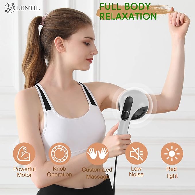 Body Sculpting Machine - 7-Speed 8-Head Electric Cellulite Massage & Lymphatic Drainage Device with Lipo Roller, Handheld Full-Body Massager Vibra for Belly, Butt, Arms, Legs, Home Use(White)-Ruum Studio Home