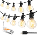 LED Outdoor String Lights, 50FT 25+2 Shatterproof Bulbs Outdoor Patio Lights, IP65 Waterproof Connectable Hanging Outside Light for Backyard, Porch, Deck, Balcony, 2200K-Ruum Studio Home
