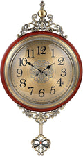 Vintage Wall Clock with Pendulum, 16 Inch Large Retro Metal and Glass Silent Clock for Living Room, Antique Wood Pendulum for Dining Room Office Home Decor-Ruum Studio Home