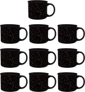 DISCOUNT PROMOS Ceramic Campfire Coffee Mugs 13 oz. Set of 10, Bulk Pack - Perfect for Tea, Espresso, Cappuccino, Hot Cocoa - Black-Ruum Studio Home