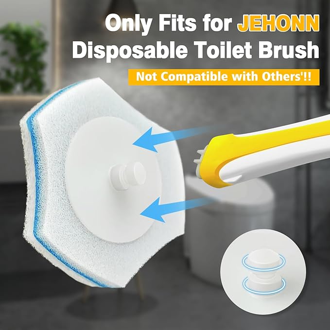 JEHONN Disposable Toilet Brush with 40PCS Wand Cleaner Refills, Wall Mounted Toilet Bowl Brush Holder Set, Bathroom Cleaning System for Sink Bathtub Wash Basin (Yellow)-Ruum Studio Home