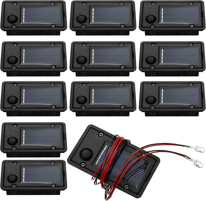 12 Pcs Solar Lantern Light Replacement Tops Parts for Outdoor Waterproof LED Panel Battery Box Replacement Solar Light Parts for Outdoor DIY Lanterns Garden Patio Decor-Ruum Studio Home