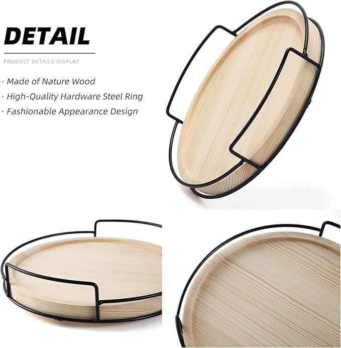 10" Wooden Lazy Susan,Round Wooden Lazy Susan Organization for Dining Table,Storage for Dining Table,Home Decor,Spices Organizer,1PC-Ruum Studio Home