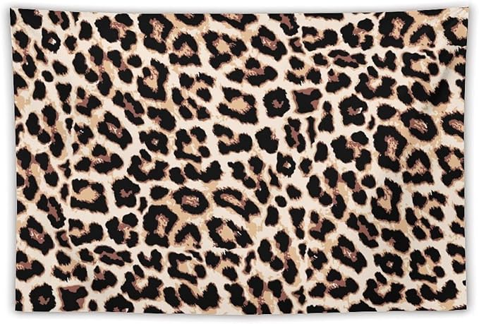 HZOHNAGO Leopard Print Tapestry Rustic Brown Leopard Wild Animal Printed Wall Tapestry Painting Wall Hanging for Bedroom Living Room Dorm 90" W x 60" H-Ruum Studio Home